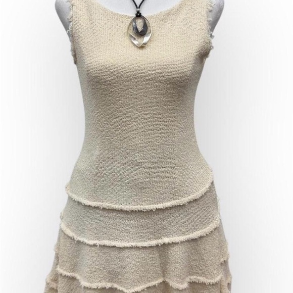 Zara Dresses & Skirts - Zara Woman’s Small Knit Cream Textured Mini Dress